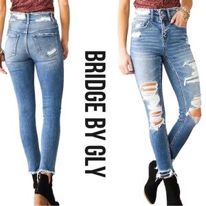 Bridge by GLY Elliott High-Rise Skinny Jeans | Distressed | Size 24